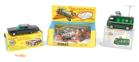 Three Corgi and Dinky Toys, comprising a Dinky Supertoys BBC TV Roving Eye, vehicle 968, a Corgi Toy Green Hornet 2688, a Chitty Chitty Bang Bang, boxed. (3)