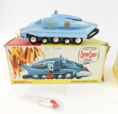 Three boxed Dinky toys, comprising The Spectrum Pursuit vehicle for Captain Scarlet and The Mysterons, Joe's Car no.102 and UFO Interceptor no. 351, boxed. (3) - 2