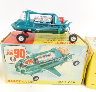 Three boxed Dinky toys, comprising The Spectrum Pursuit vehicle for Captain Scarlet and The Mysterons, Joe's Car no.102 and UFO Interceptor no. 351, boxed. (3) - 3