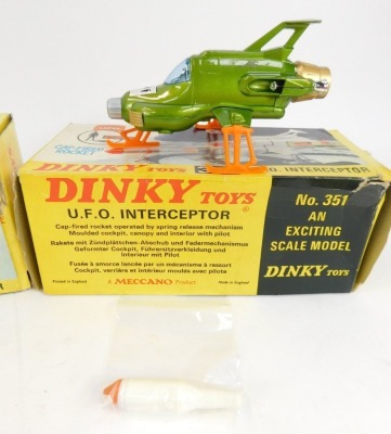 Three boxed Dinky toys, comprising The Spectrum Pursuit vehicle for Captain Scarlet and The Mysterons, Joe's Car no.102 and UFO Interceptor no. 351, boxed. (3) - 4