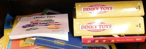 A group of Dinky Toy Magazines and books, Classic Dinky Toy Collection Magazines, The Great Book of Dinky Toys, etc. (1 shelf)