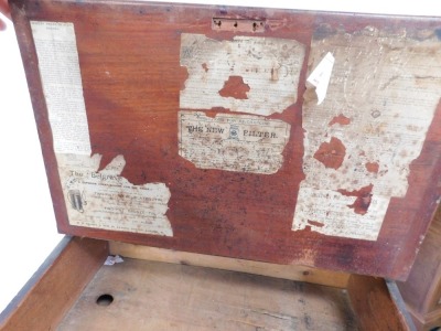 A 19thC mahogany clerks desk, and a pine workshop chest with three drawers, 108cm high, 59cm wide, 52cm deep. - 3