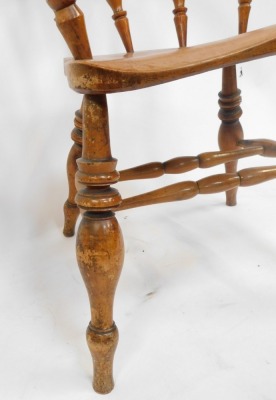 A 19thC walnut smokers bow chair, stamped H.G, 80cm high, 54cm deep, 55cm wide. - 2