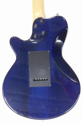 A Godin Model SD American electric guitar, six string, in blue and cream 100cm long., in outer Godin case. - 5