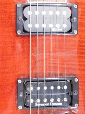 A Fernandes Monterey electric guitar, six string, in wine red, no. FG04031765, 59cm long, in Kinsman case. - 3