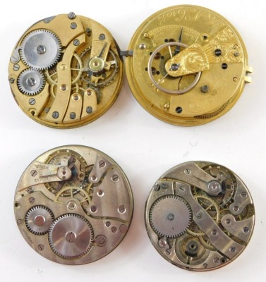 An early 20thC open faced pocket watch, with 4cm diameter Roman numeric dial, marked Kendall and Dent, with subsidiary Arabic second hand in a part engine turned case with vacant cartouche, marked 0.800, 6cm high, a Sekonda eighteen jewel silver plate poc - 2