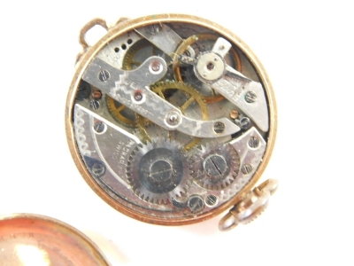 An early 20thC open faced pocket watch, with 4cm diameter Roman numeric dial, marked Kendall and Dent, with subsidiary Arabic second hand in a part engine turned case with vacant cartouche, marked 0.800, 6cm high, a Sekonda eighteen jewel silver plate poc - 3