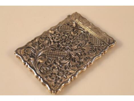 An Edward VII silver calling card case