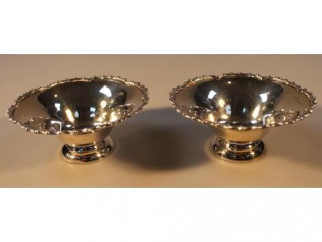 A pair of George V silver bon-bon dishes