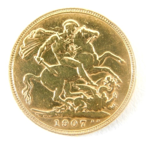 An Edward VII gold full sovereign, 1907.