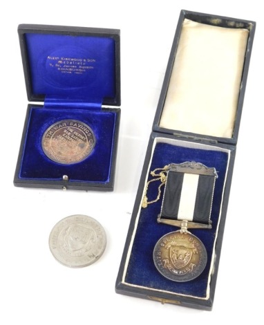 A Leith Special Constabulary Long and Continuous Service Medal 1914-1918, with ribbon, in fitted case, Savings Committee medallion, marked January 1919 R Whyte, etc. (a quantity)