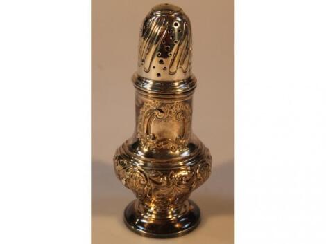 A late Victorian silver sugar castor