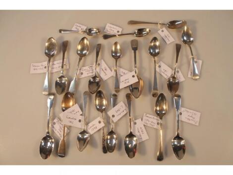 Twenty silver teaspoons