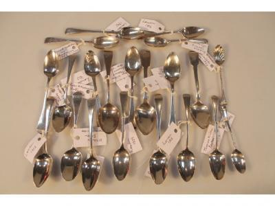 Twenty silver teaspoons