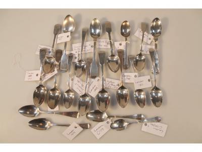 Twenty silver teaspoons