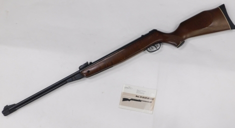 A Gamo Japanese .22 air rifle CF-20, 112cm long, with manual.