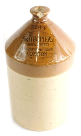 A Smith and Tyers Green Street Black Friars Road London two coloured stoneware jar, no. 3244. 43cm high