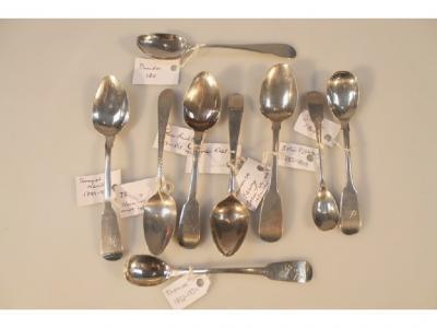 A collection of nine Irish silver spoons