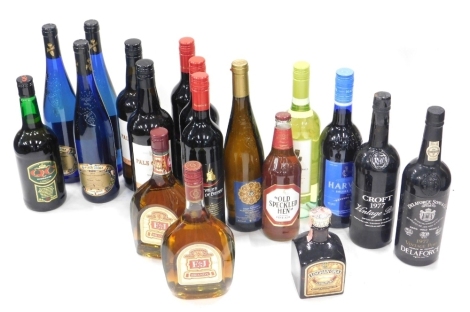 Various alcohol, E and J brandy, Old Speckled Hen, Chevalier De Bayard, various others, Parliament of Owls, Blanc Frazzant 2016, etc.  (a quantity)