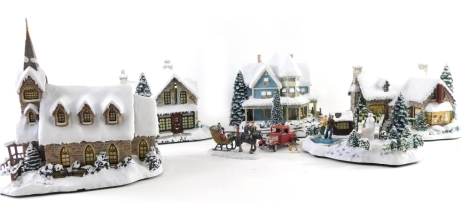 Various Hawthorne Village Winter scene cottages and buildings, to include Holiday Bed and Breakfast, partially boxed, 14cm high. (a quantity)