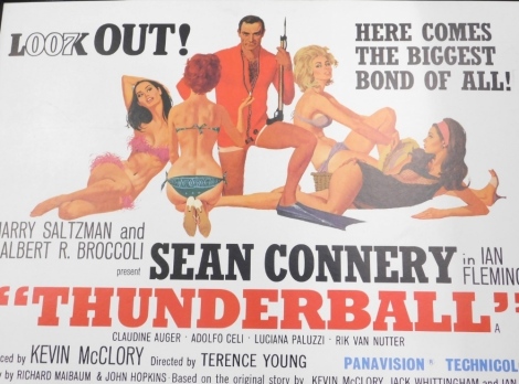 After Stafford & Co Nottingham. A printed James Bond Thunderball card poster, 66cm x 82cm.