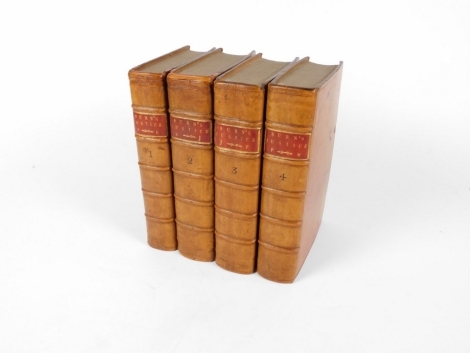 Burn (Richard) THE JUSTICE OF THE PEACE AND THE PARISH OFFICER... 4 vol., sixteenth ed., contemporary calf, worn, rebacked, spine gilt, 8vo, A, Strahan & W. Woodfall, 1788