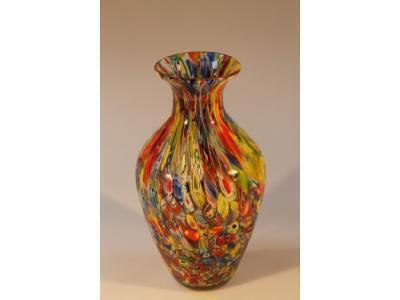 A Murano style baluster polychrome vase