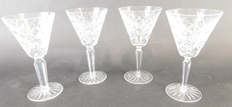 Various Waterford crystal, comprising four wine glasses, with bell shaped bowls. (4)