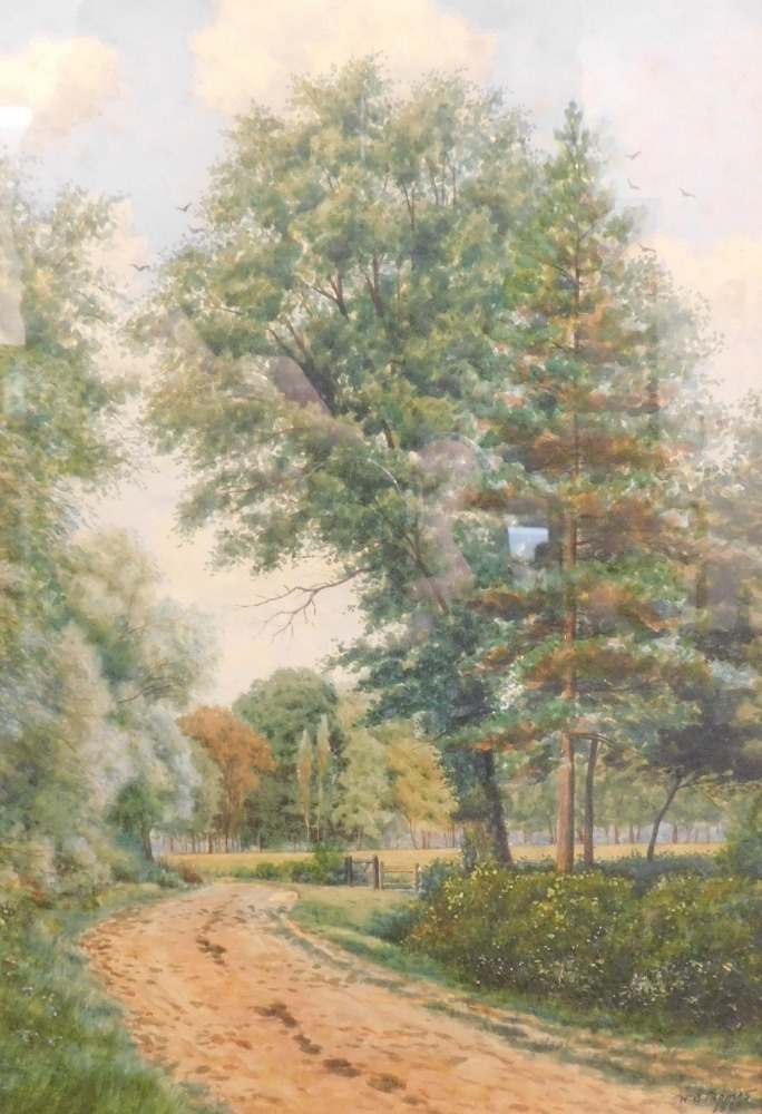 William Bartol Thomas (1877-1947). Tree lined path with gate in the...