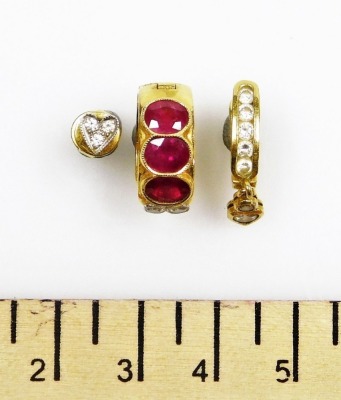 Three separate earrings, various styles and stones. - 2