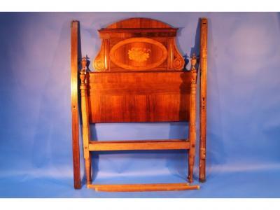 A 19thC Spanish mahogany single bedstead