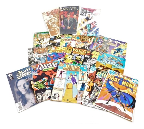 A group of comic books, to include Dark Horse Buffy the Vampire Slayer and Angel, Ian Fleming's James Bond book 1, limited edition number 454/5000, bearing signature, DC Comics Batman, The New Teen Titans, The Legion of Super Heroes, Marvel Iron Man, Warl