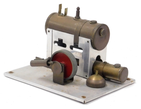 A mid century Sydney Bird & Sons single cylinder stationary steam engine, 18cm wide. (AF)