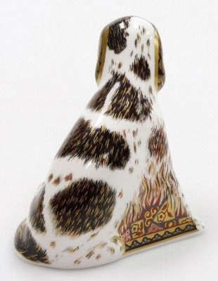 A Royal Crown Derby porcelain Molly paperweight, an exclusive for the Royal Crown Derby Collector's Guild, gold stopper and red printed marks, 12cm high, boxed. - 2