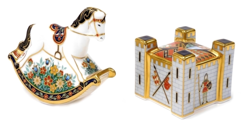 超希少！1982 Crown Derby   Two Royal Crown Derby porcelain paperweights from the