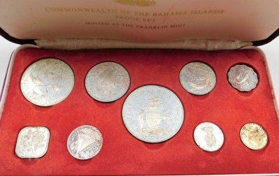 A Commonwealth of the Bahamas Islands 1973 proof set, minted by Franklin Mint, cased, an Isle of Man crown, a Gibraltar 1971 proof coin, and another for 1967. - 3