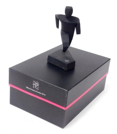 A Royal Doulton black basalt figure of an athlete, Official Product of London 2012, Locog 2007-2010, boxed, 24cm high.