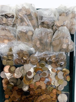 Various pre decimal copper and other coinage, to include halfpennies, one pennies, commemorative crown, threepence pieces, 1948 half crown, etc. (1 bag) - 2