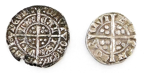 An Edward I silver penny, and a Henry VI half groat. (2)