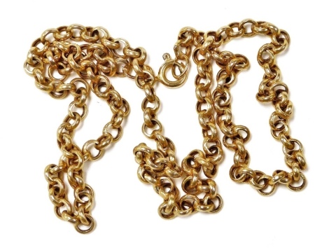 A 9ct gold chain, on a bolt ring clasp, 4.5g.