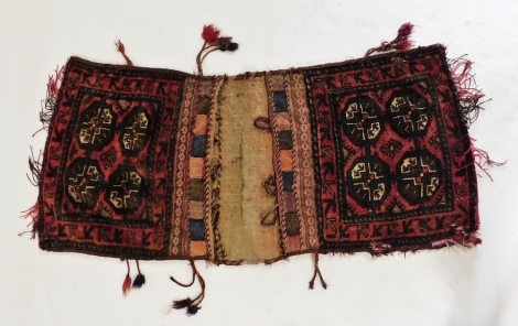 A Tekke Bokhara red ground saddle bag.