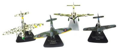 Corgi The Aviation Archive die cast planes, to include Focke-Wulf FW190A8, The Defeat of Germany Hawker Tempest V, Tank Busters Eastern Front Junkers JU87G Stuka, etc, unboxed, (4, AF).