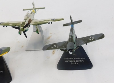 Corgi The Aviation Archive die cast planes, to include Focke-Wulf FW190A8, The Defeat of Germany Hawker Tempest V, Tank Busters Eastern Front Junkers JU87G Stuka, etc, unboxed, (4, AF). - 2