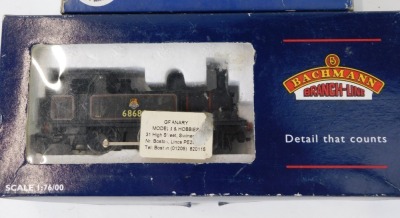 Two Bachmann Branchline OO gauge locomotives, comprising 0-6-0T J72 Class, and a J72 tank BR Black late crest, 31-056, boxed. (2) - 3