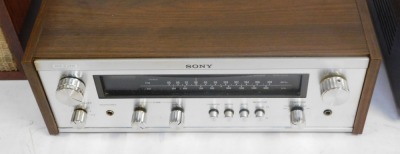 A Sony FM Stereo FM/AM receiver STR7015, a Philips Stereo four track, various tapes and two speakers. - 3