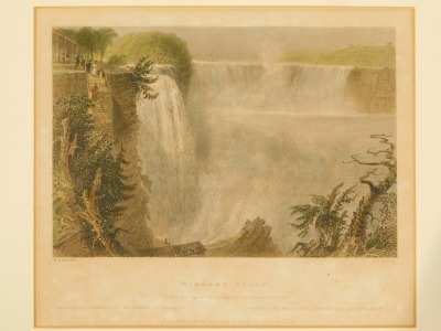 A group of coloured engravings, Niagara Falls, Tattershall Bridge, The Views of Heredith, etc, some mounted, others framed and glazed. (a quantity) - 2