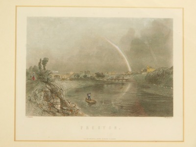 A group of coloured engravings, Niagara Falls, Tattershall Bridge, The Views of Heredith, etc, some mounted, others framed and glazed. (a quantity) - 3