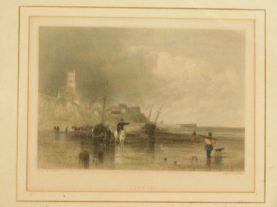 A group of coloured engravings, Niagara Falls, Tattershall Bridge, The Views of Heredith, etc, some mounted, others framed and glazed. (a quantity) - 4