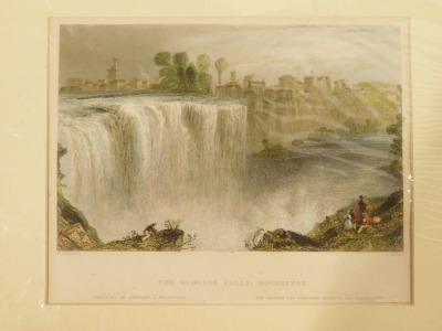 A group of coloured engravings, Niagara Falls, Tattershall Bridge, The Views of Heredith, etc, some mounted, others framed and glazed. (a quantity) - 11