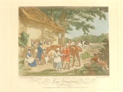 Four later coloured etchings, comprising Finding, 32cm x 41cm, Fox Hunting The Death and Going Out, 21cm x 23cm, and Shorthorn Heiffer, 14cm x 15cm, framed and glazed. (4) - 5